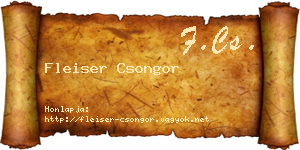Fleiser Csongor névjegykártya